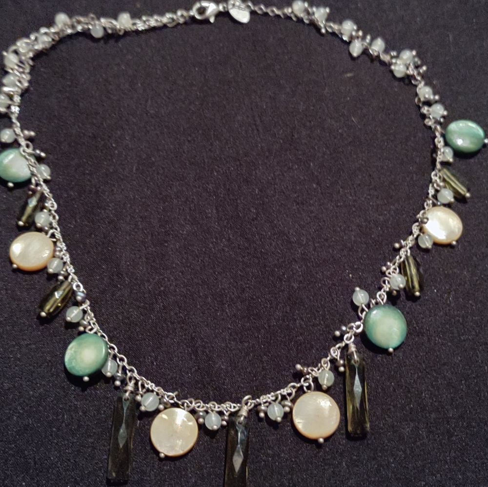 LIA SOPHIA MESA SILVER TONE GLASS AND RESIN BEAD N